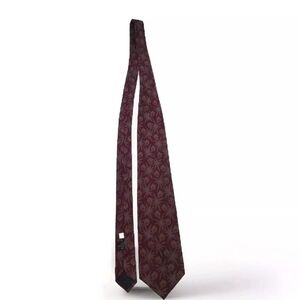 Vintage Metropolitan Men's  Necktie 100% Silk Maroon Geometric Print 55.5 Inches